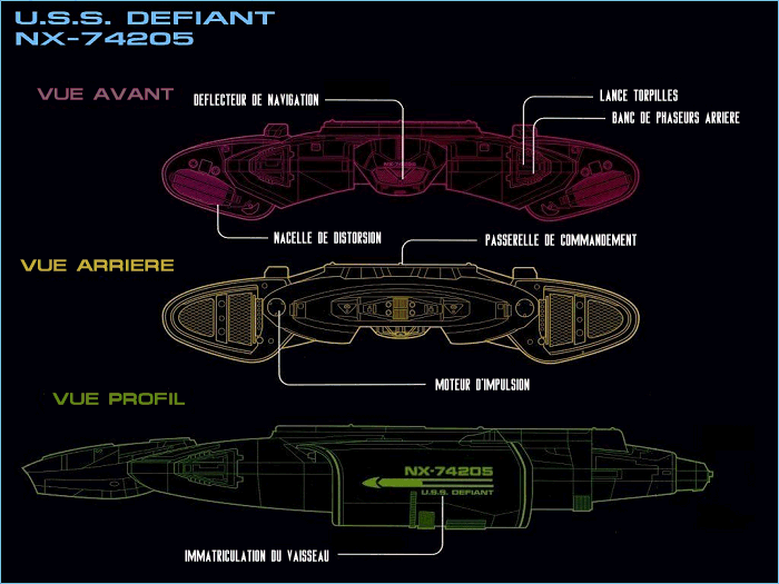 USS Defiant vu de profil